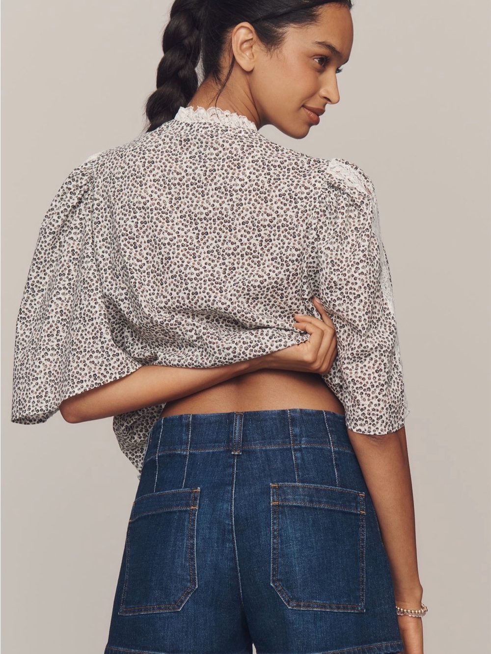 Maeve Colette Denim High-Rise Shorts - Picture 5 of 5